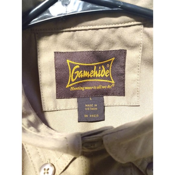 Gamehide Upland Field Men's Shooter Khaki Orange Long Sleeve Button-Down Shirt L - Picture 7 of 13